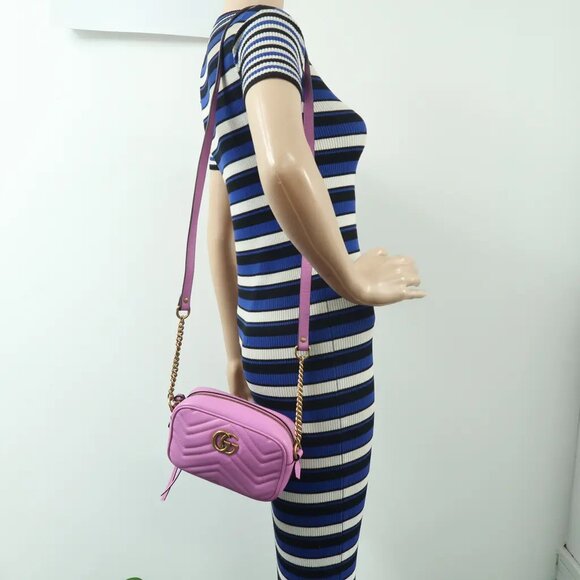 GUCCI GG Marmont Purple Leather Shoulder Bag 922-021825 - Picture 12 of 12